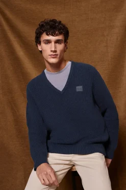 Polo Club Pulls*Pull en maille en jauge 9 avec détail Bleu Marine
