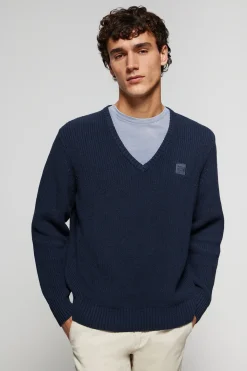 Polo Club Pulls*Pull en maille en jauge 9 avec détail Bleu Marine
