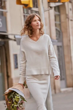 Polo Club Pulls*Pull couleur en maille avec col en V et détail Beige