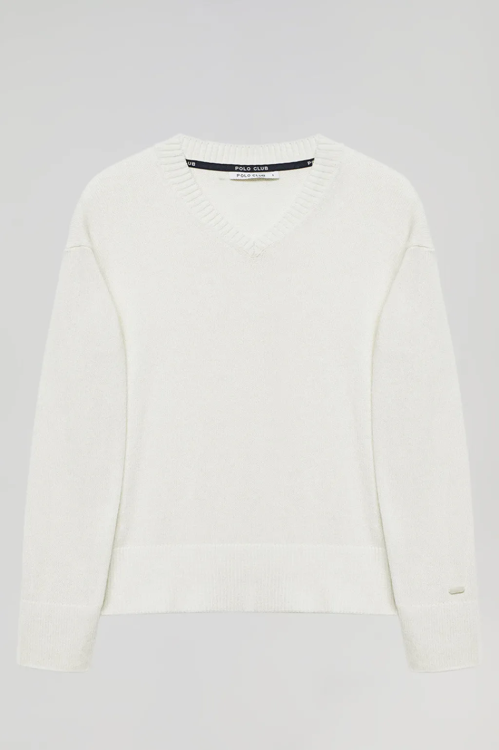 Polo Club Pulls*Pull couleur en maille avec col en V et détail Beige