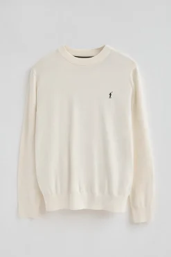 Polo Club Pulls*Pull couleur écru en laine mélangée et broderie Rigby Go Beige
