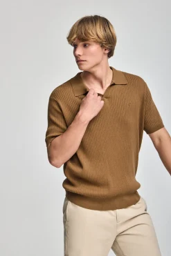 Polo Club Pulls*Pull côtelé Jay avec monogramme brodé Camel