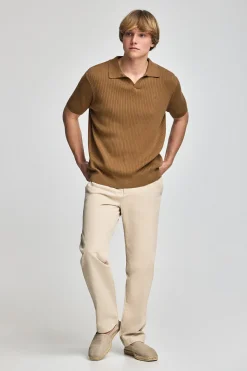 Polo Club Pulls*Pull côtelé Jay avec monogramme brodé Camel