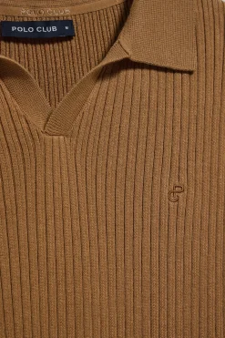 Polo Club Pulls*Pull côtelé Jay avec monogramme brodé Camel