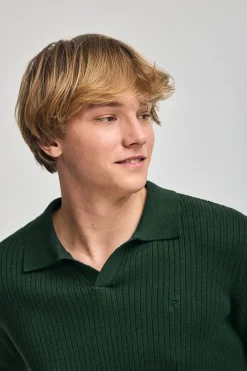 Polo Club Pulls*Pull côtelé vert émeraude Jay avec monogramme brodé Émeraude foncée