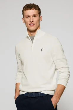 Polo Club Pulls*Pull en maille zippé et logo brodé Rigby Go Beige