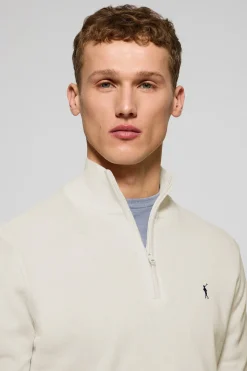 Polo Club Pulls*Pull en maille zippé et logo brodé Rigby Go Beige
