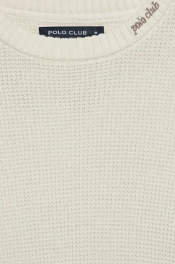Polo Club Pulls*Pull en maille Biel à col ras du cou et détail brodé Beige