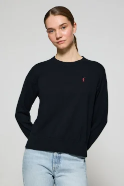 Polo Club Pulls*Pull en maille à col ras du cou et logo brodé Rigby Go Bleu Marine