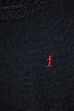 Polo Club Pulls*Pull en maille à col ras du cou et logo brodé Rigby Go Bleu Marine