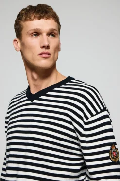 Polo Club Pulls*Pull en maille Seagull avec écusson nautique Bleu Marine
