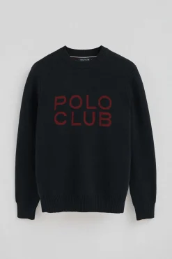 Polo Club Pulls*Pull en maille avec logo contrastant Bleu Marine
