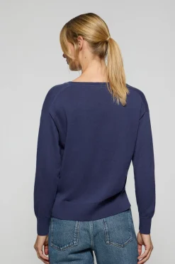 Polo Club Pulls*Pull en maille à col en V et logo brodé Rigby Go Bleu océan