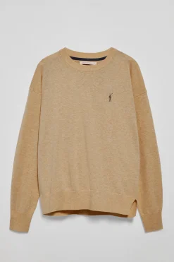Polo Club Pulls*Pull en maille couleur caramel chiné à col ras du cou et logo brodé Rigby Go Caramelo Vigoré