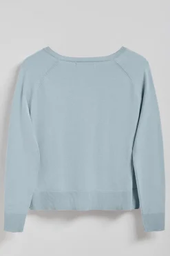 Polo Club Pulls*Pull en maille Katniss avec bouton nacré Bleu ciel