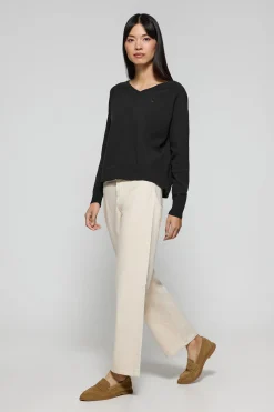 Polo Club Pulls*Pull en maille Katniss avec bouton nacré Noir