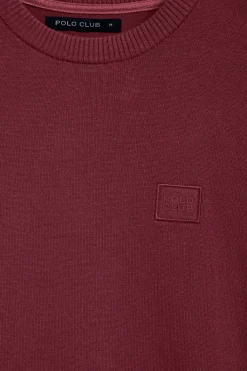 Polo Club Pulls*Pull en maille Keith à col ras du cou et détails Grenat