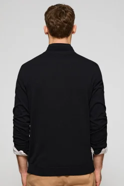 Polo Club Pulls*Pull en maille zippé et logo Rigby Go brodé Noir