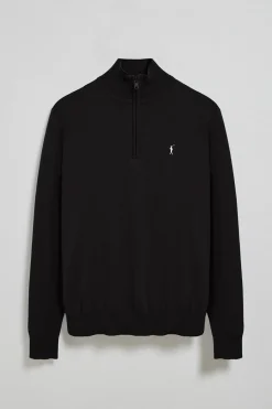 Polo Club Pulls*Pull en maille zippé et logo Rigby Go brodé Noir