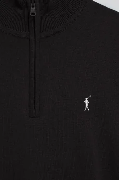 Polo Club Pulls*Pull en maille zippé et logo Rigby Go brodé Noir
