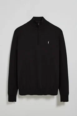 Polo Club Pulls*Pull en maille zippé et logo Rigby Go brodé Noir