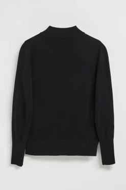 Polo Club Pulls*Pull en maille e avec col montant et bouton nacré PC Noir