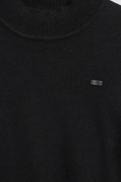 Polo Club Pulls*Pull en maille e avec col montant et bouton nacré PC Noir
