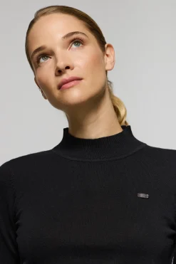 Polo Club Pulls*Pull en maille e avec col montant et bouton nacré PC Noir