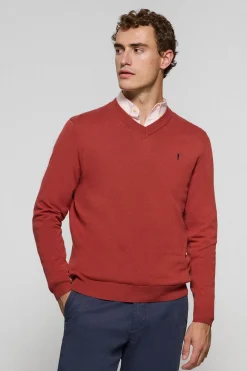 Polo Club Pulls*Pull en maille à col en V et broderie Rigby Go Rouge