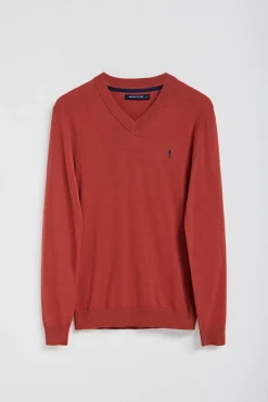 Polo Club Pulls*Pull en maille à col en V et broderie Rigby Go Rouge