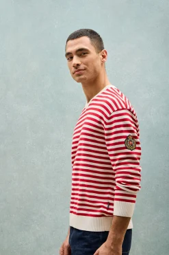 Polo Club Pulls*Pull en maille Seagull avec écusson nautique Rouge