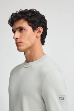 Polo Club Pulls*Pull en maille coton à écusson Gris clair