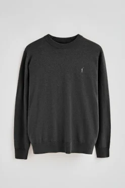 Polo Club Pulls*Pull gris foncé chiné en laine mélangée et broderie Rigby Go Vigoré Gris Foncé