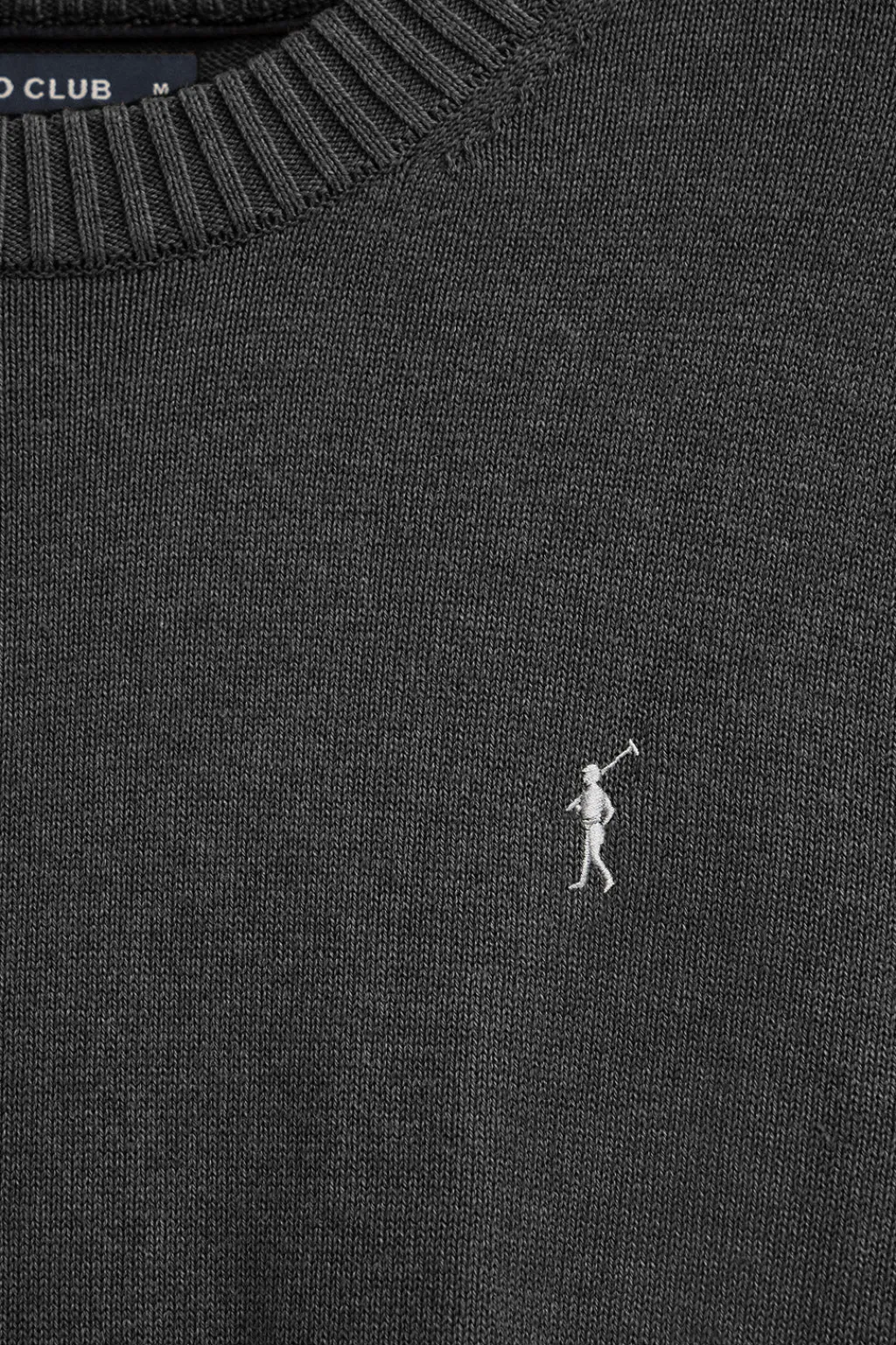 Polo Club Pulls*Pull gris foncé chiné en laine mélangée et broderie Rigby Go Vigoré Gris Foncé