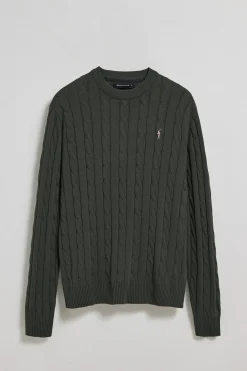 Polo Club Pulls*Pull en maille tressée à col ras du cou et logo Rigby Go Gris Pierre