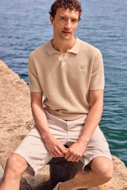 Polo Club Pulls|Polos*Pull Jimin couleur avec logo sur la poitrine Ivoire