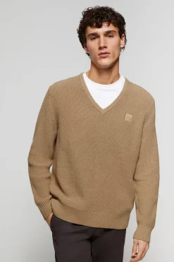 Polo Club Pulls*Pull marron en maille en jauge 9 avec détail Brun