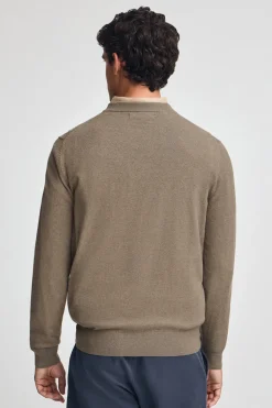 Polo Club Pulls*Pull en laine mélangée et broderie Rigby Go Marron Foncé Chiné