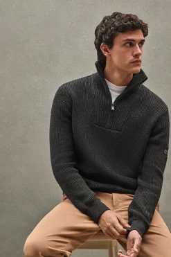 Polo Club Pulls*Pull à maille anglaise à écusson Noir