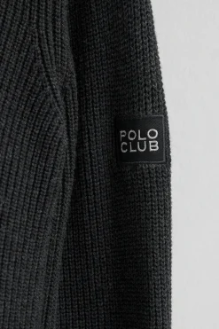 Polo Club Pulls*Pull à maille anglaise à écusson Noir