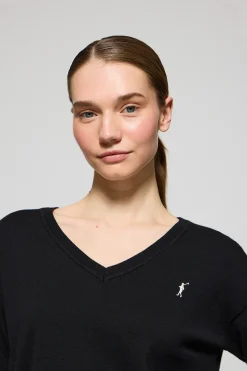 Polo Club Pulls*Pull en maille à col en V et logo brodé Rigby Go Noir