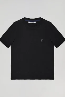 Polo Club Pulls*Pull en maille à col ras du cou à manches courtes et logo Rigby Go Noir