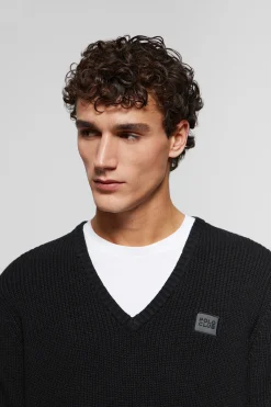 Polo Club Pulls*Pull en maille en jauge 9 avec détail Noir
