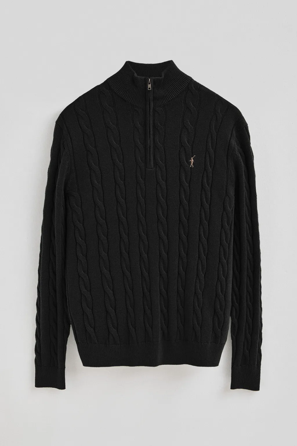 Polo Club Pulls*Pull en maille tressée en laine mélangée avec fermeture éclair partielle et broderie Rigby Go Noir