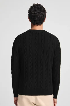 Polo Club Pulls*Pull en maille tressée en laine mélangée avec broderie Rigby Go Noir