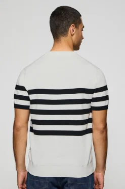 Polo Club Pulls|T-Shirts*Pull rayé à manches courtes avec écusson nautique Beige
