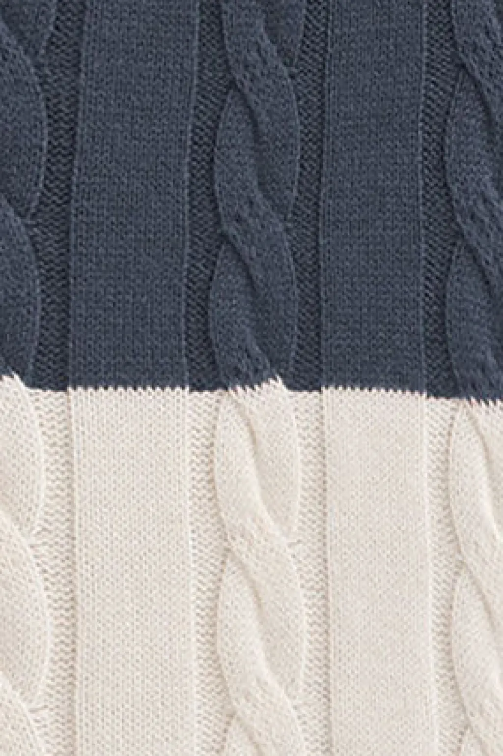 Polo Club Pulls*Pull rayé bleu denim écru avec en maille tressée et écusson Denim-Écru Blanc