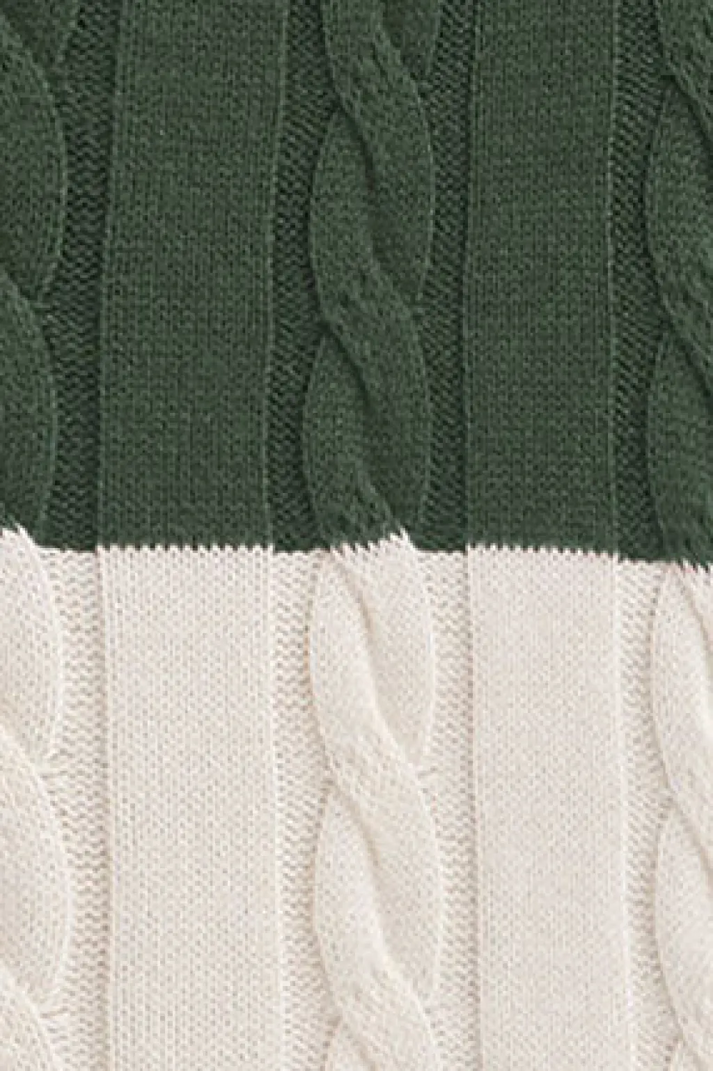 Polo Club Pulls*Pull rayé vert boue et écru avec en maille tressée et écusson Vert Boue-Écru Blanc