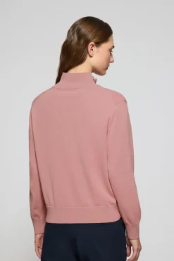 Polo Club Pulls*Pull rose pastel en maille à fermeture éclair partielle et Rigby Go brodé Rose poudré