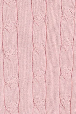 Polo Club Pulls*Pull tressé à col en V avec monogramme brodé Rose